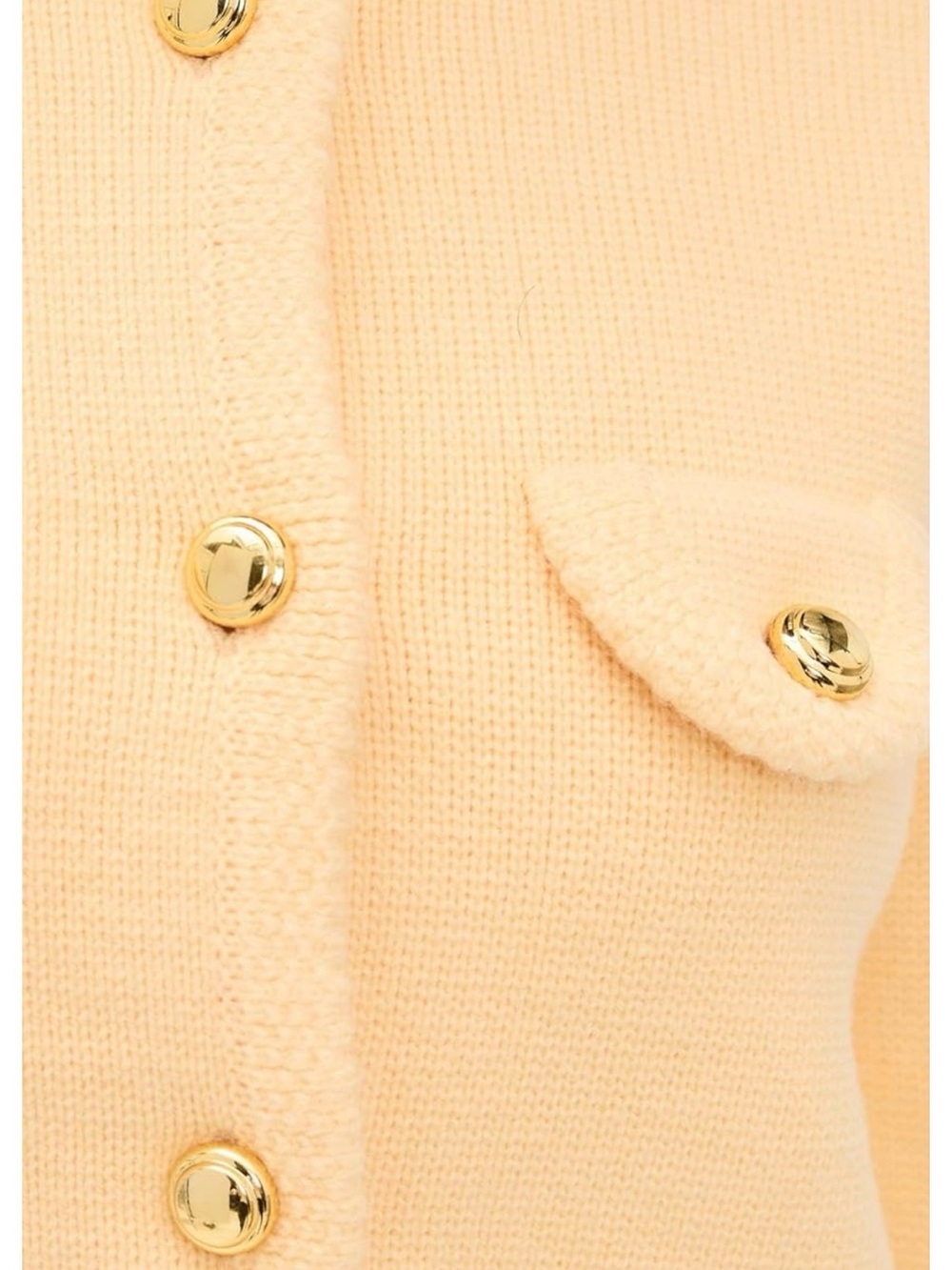 English Factory Button-Front Cropped Cardigan butter yellow XS NWT - Picture 5 of 9